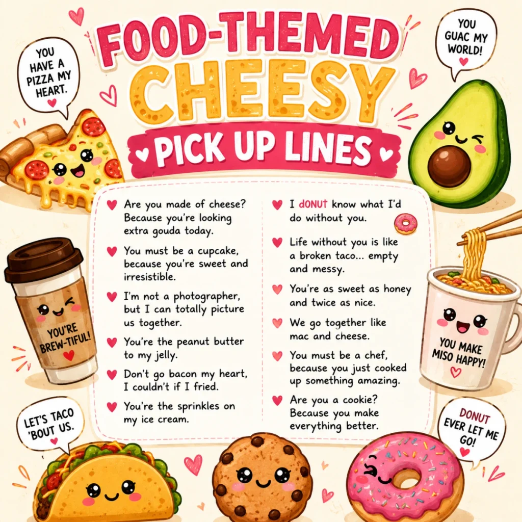Food-Themed Cheesy Pick Up Lines