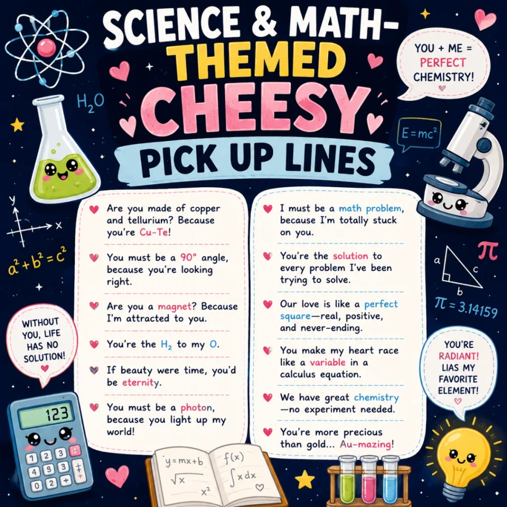Science & Math-Themed Cheesy Pick Up Lines