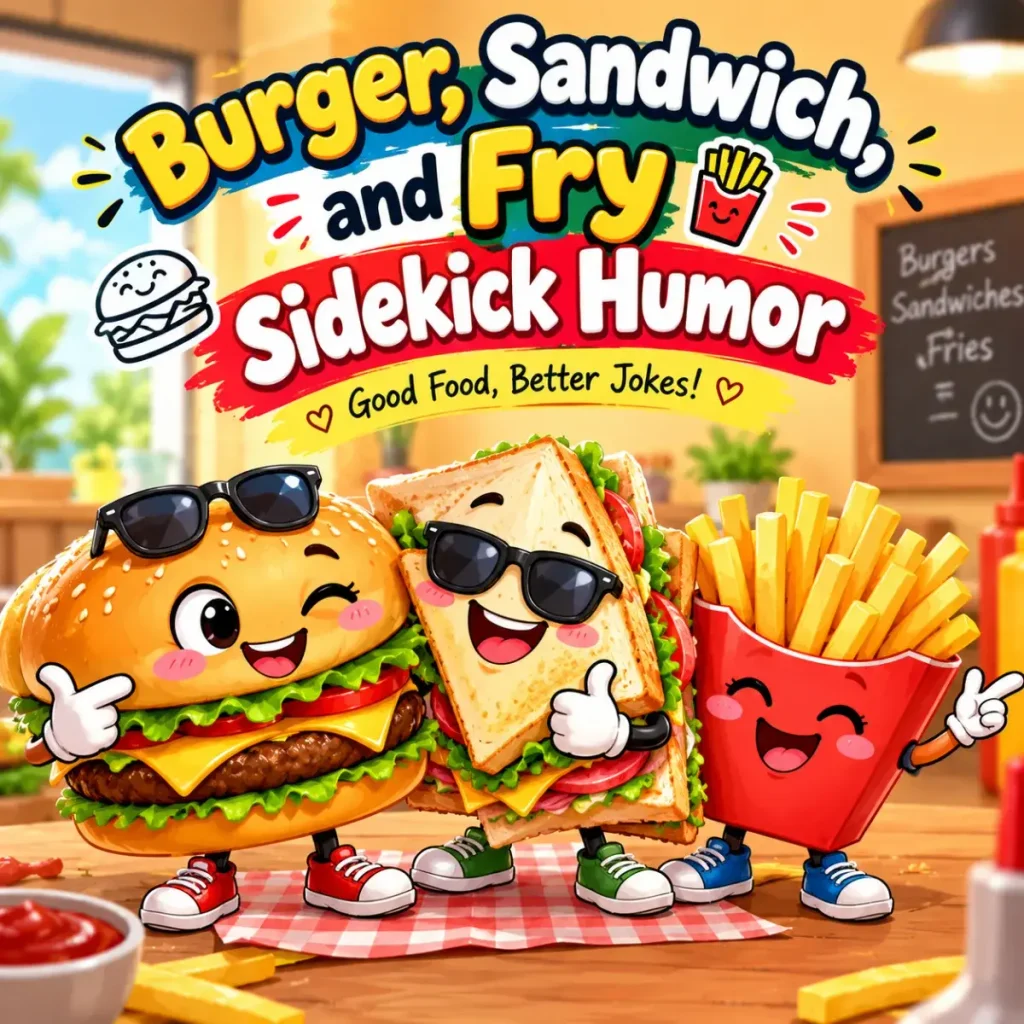Burger, Sandwich, and Fry Sidekick Humor