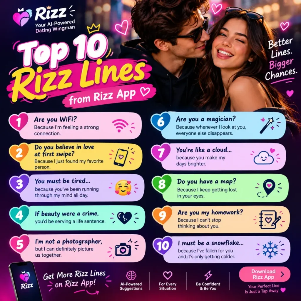 Top 10 Rizz Lines from Rizz App